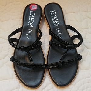 New Black Fancy Flat Sandals